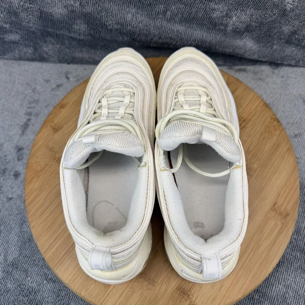 Nike Air Max 97 Shoes Womens Size 9.5 White Mesh Running Sneakers 921733-100